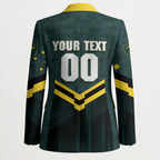 Personalised Kangaroos Rugby Blazer Australia Rugby Mascot Green Gold Sport