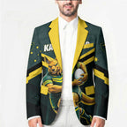 Personalised Kangaroos Rugby Blazer Australia Rugby Mascot Green Gold Sport