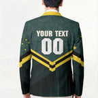 Personalised Kangaroos Rugby Blazer Australia Rugby Mascot Green Gold Sport