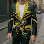 Personalised Kangaroos Rugby Blazer Australia Rugby Mascot Green Gold Sport