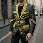 Personalised Kangaroos Rugby Blazer Australia Rugby Mascot Green Gold Sport