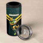 Personalised Kangaroos Rugby 4 in 1 Can Cooler Tumbler Australia Rugby Mascot Green Gold Sport