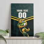 Personalised Kangaroos Rugby Canvas Wall Art Australia Rugby Mascot Green Gold Sport