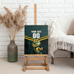 Personalised Kangaroos Rugby Canvas Wall Art Australia Rugby Mascot Green Gold Sport