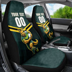 Personalised Kangaroos Rugby Car Seat Cover Australia Rugby Mascot Green Gold Sport