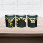 Personalised Kangaroos Rugby Ceramic Mug Australia Rugby Mascot Green Gold Sport