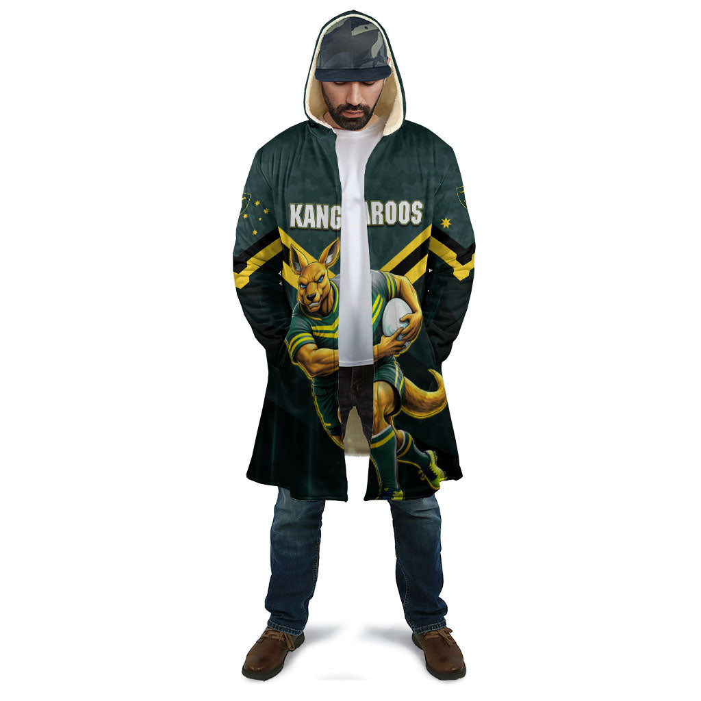 Personalised Kangaroos Rugby Cloak Australia Rugby Mascot Green Gold Sport