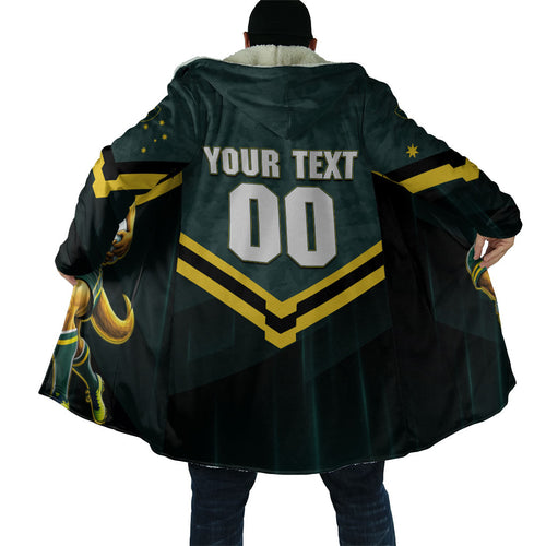 Personalised Kangaroos Rugby Cloak Australia Rugby Mascot Green Gold Sport