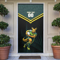 Personalised Kangaroos Rugby Door Cover Australia Rugby Mascot Green Gold Sport