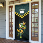 Personalised Kangaroos Rugby Door Cover Australia Rugby Mascot Green Gold Sport