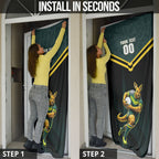 Personalised Kangaroos Rugby Door Cover Australia Rugby Mascot Green Gold Sport