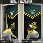 Personalised Kangaroos Rugby Door Cover Australia Rugby Mascot Green Gold Sport