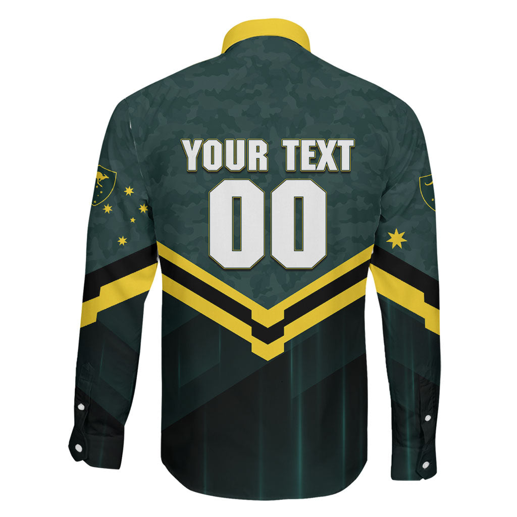 Personalised Kangaroos Rugby Family Matching Summer Maxi Dress and Hawaiian Shirt Australia Rugby Mascot Green Gold Sport