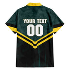 Personalised Kangaroos Rugby Family Matching Tank Maxi Dress and Hawaiian Shirt Australia Rugby Mascot Green Gold Sport
