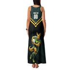Personalised Kangaroos Rugby Family Matching Tank Maxi Dress and Hawaiian Shirt Australia Rugby Mascot Green Gold Sport