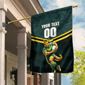 Personalised Kangaroos Rugby Garden Flag Australia Rugby Mascot Green Gold Sport