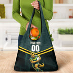 Personalised Kangaroos Rugby Grocery Bag Australia Rugby Mascot Green Gold Sport