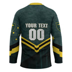 Personalised Kangaroos Rugby Hockey Jersey Australia Rugby Mascot Green Gold Sport