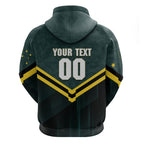 Personalised Kangaroos Rugby Hoodie Australia Rugby Mascot Green Gold Sport