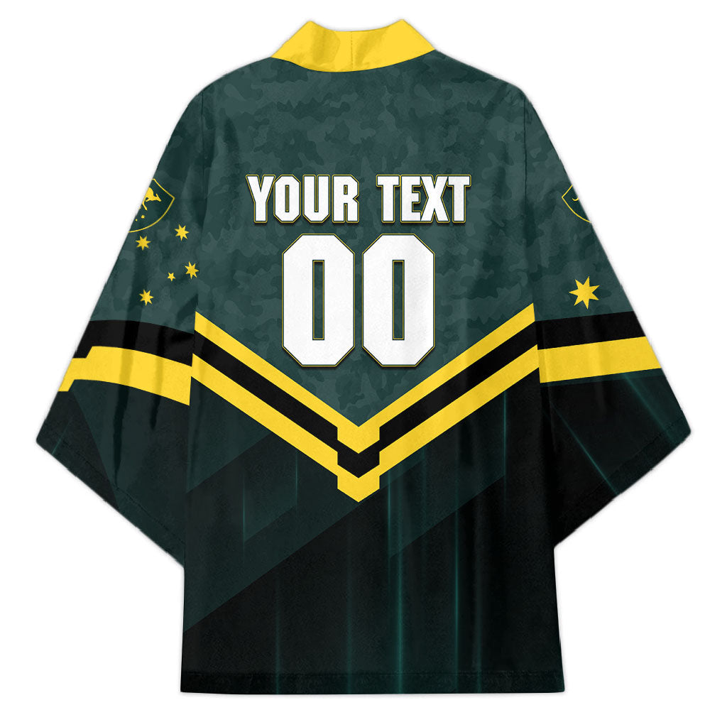 Personalised Kangaroos Rugby Kimono Australia Rugby Mascot Green Gold Sport