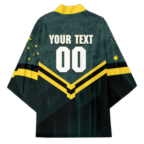 Personalised Kangaroos Rugby Kimono Australia Rugby Mascot Green Gold Sport