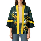 Personalised Kangaroos Rugby Kimono Australia Rugby Mascot Green Gold Sport