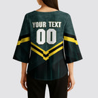 Personalised Kangaroos Rugby Kimono Sleeve Blouse Australia Rugby Mascot Green Gold Sport