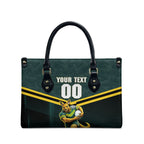 Personalised Kangaroos Rugby Leather Bag Australia Rugby Mascot Green Gold Sport