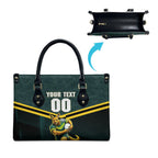 Personalised Kangaroos Rugby Leather Bag Australia Rugby Mascot Green Gold Sport