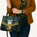 Personalised Kangaroos Rugby Leather Bag Australia Rugby Mascot Green Gold Sport