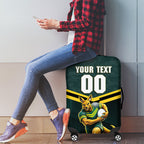 Personalised Kangaroos Rugby Luggage Cover Australia Rugby Mascot Green Gold Sport