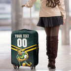 Personalised Kangaroos Rugby Luggage Cover Australia Rugby Mascot Green Gold Sport