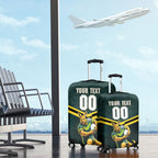 Personalised Kangaroos Rugby Luggage Cover Australia Rugby Mascot Green Gold Sport