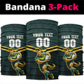 Personalised Kangaroos Rugby Neck Gaiter Australia Rugby Mascot Green Gold Sport