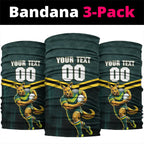 Personalised Kangaroos Rugby Neck Gaiter Australia Rugby Mascot Green Gold Sport