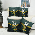 Personalised Kangaroos Rugby Pillow Cover Australia Rugby Mascot Green Gold Sport