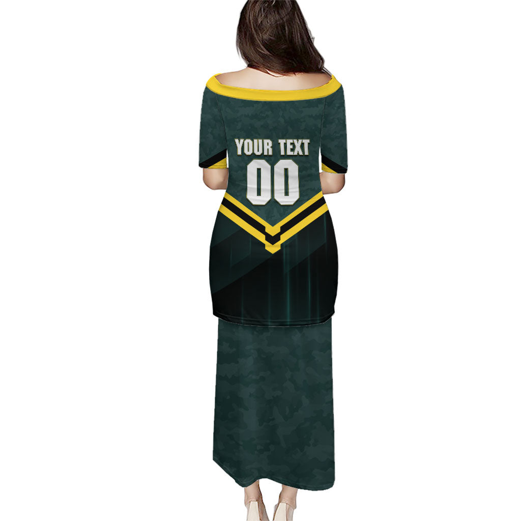 Personalised Kangaroos Rugby Puletasi Australia Rugby Mascot Green Gold Sport