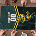 Personalised Kangaroos Rugby Puzzle Australia Rugby Mascot Green Gold Sport