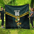 Personalised Kangaroos Rugby Quilt Australia Rugby Mascot Green Gold Sport