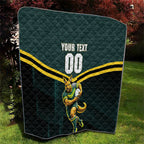 Personalised Kangaroos Rugby Quilt Australia Rugby Mascot Green Gold Sport