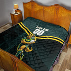 Personalised Kangaroos Rugby Quilt Australia Rugby Mascot Green Gold Sport