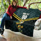 Personalised Kangaroos Rugby Quilt Australia Rugby Mascot Green Gold Sport