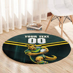 Personalised Kangaroos Rugby Round Carpet Australia Rugby Mascot Green Gold Sport