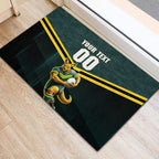 Personalised Kangaroos Rugby Rubber Doormat Australia Rugby Mascot Green Gold Sport