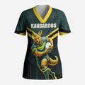 Personalised Kangaroos Rugby Scrub Top Australia Rugby Mascot Green Gold Sport