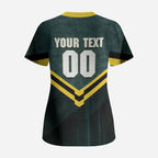 Personalised Kangaroos Rugby Scrub Top Australia Rugby Mascot Green Gold Sport