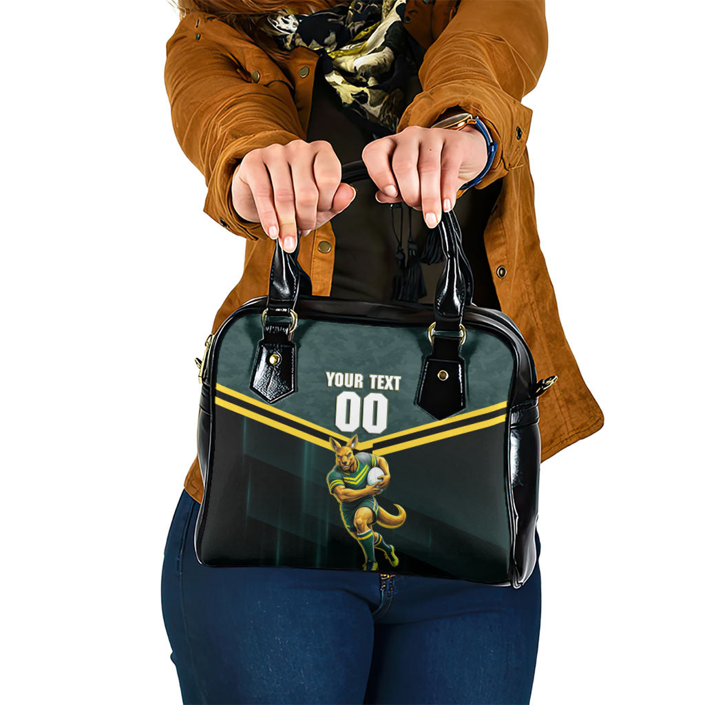 Personalised Kangaroos Rugby Shoulder Handbag Australia Rugby Mascot Green Gold Sport