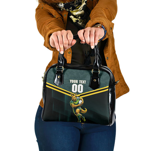 Personalised Kangaroos Rugby Shoulder Handbag Australia Rugby Mascot Green Gold Sport