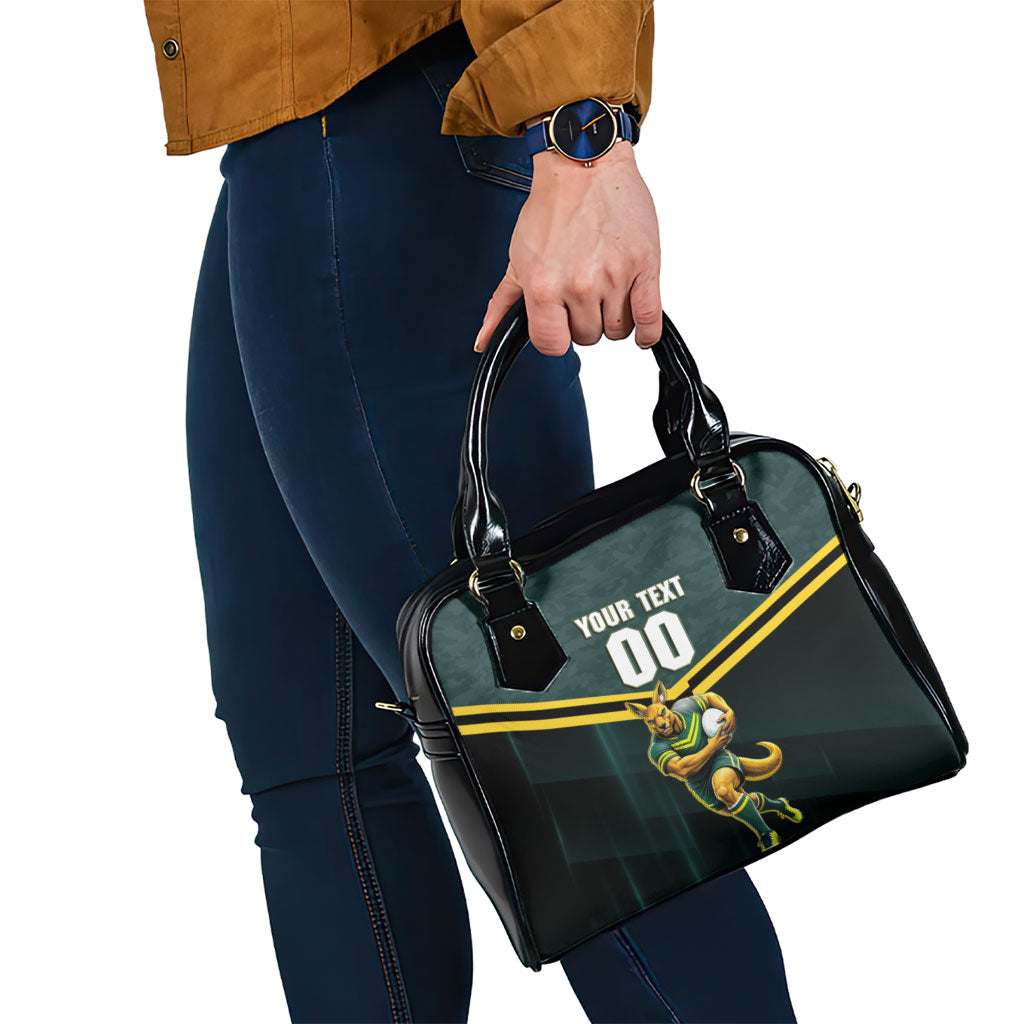 Personalised Kangaroos Rugby Shoulder Handbag Australia Rugby Mascot Green Gold Sport