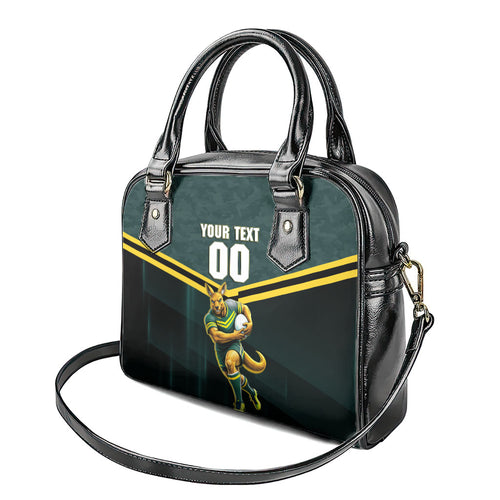 Personalised Kangaroos Rugby Shoulder Handbag Australia Rugby Mascot Green Gold Sport